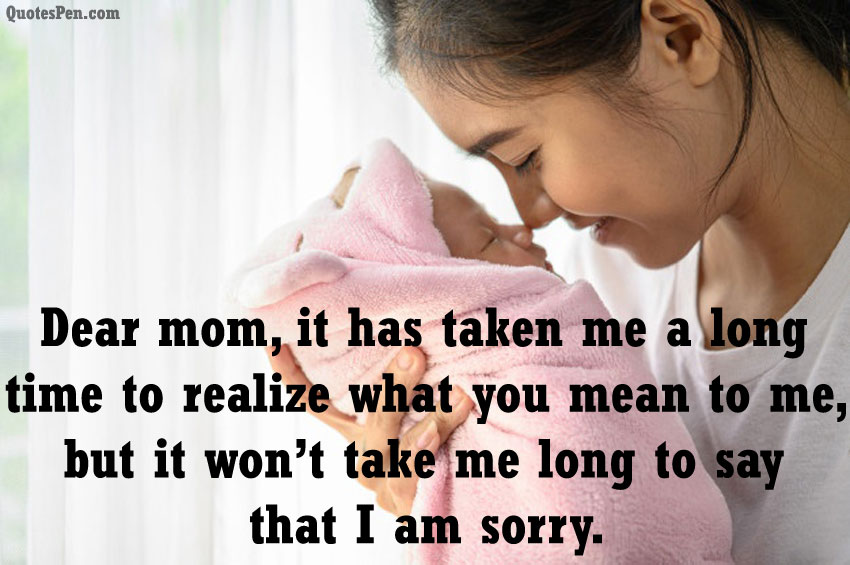 i am sorry mom message