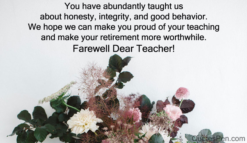 Farewell Messages for Teacher on Retirement